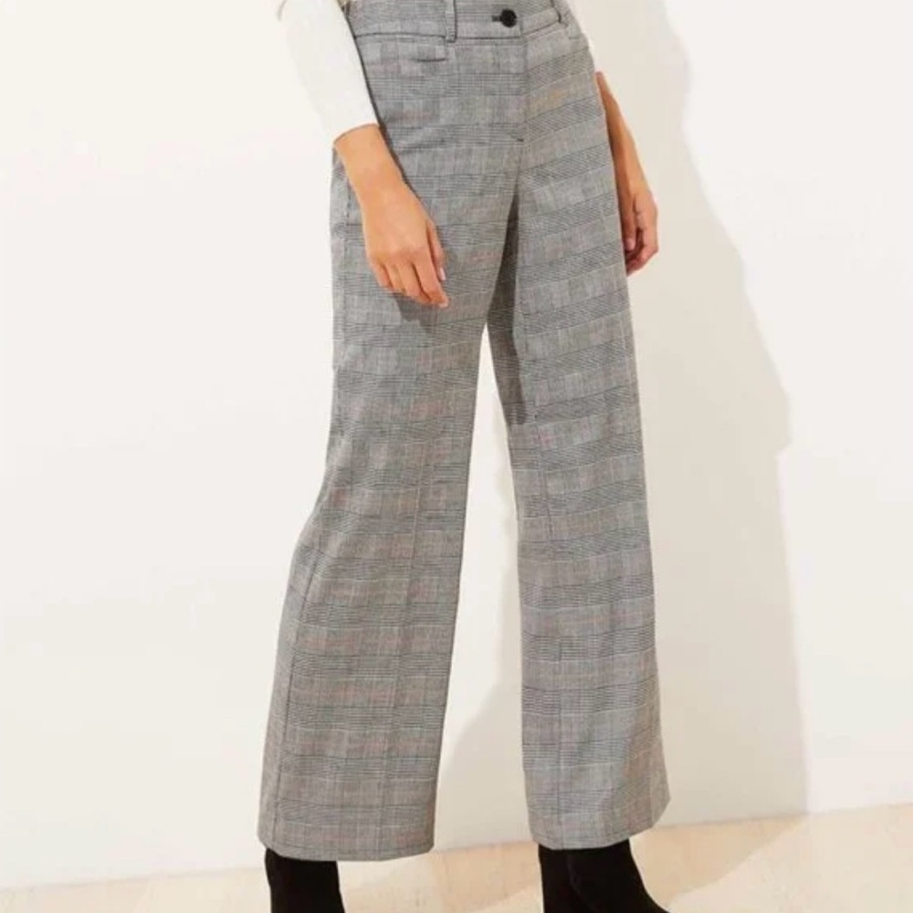 LOFT High Waisted Trouser in Plaid